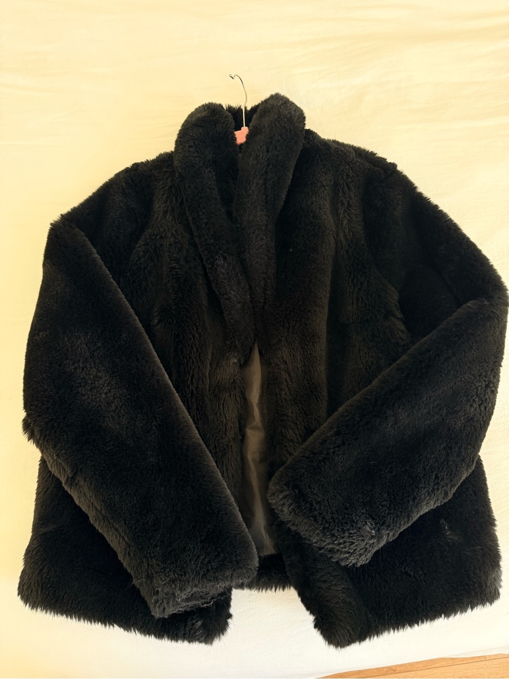 Missguided Black Faux Fur Teddy Jacket